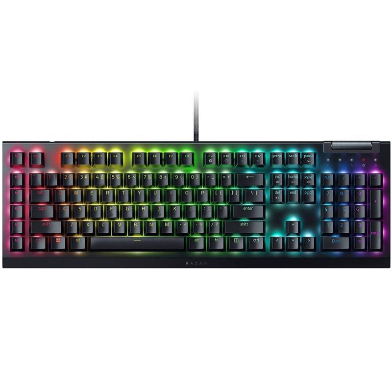 Razer BlackWidow V4 X Mechanical Gaming Keyboard with Razer Chroma RGB Green Swith (Arabic Layout) - Black Razer BlackWidow V4 X Mechanical Gaming Keyboard with Razer Chroma RGB Green Swith (Arabic Layout) - Black